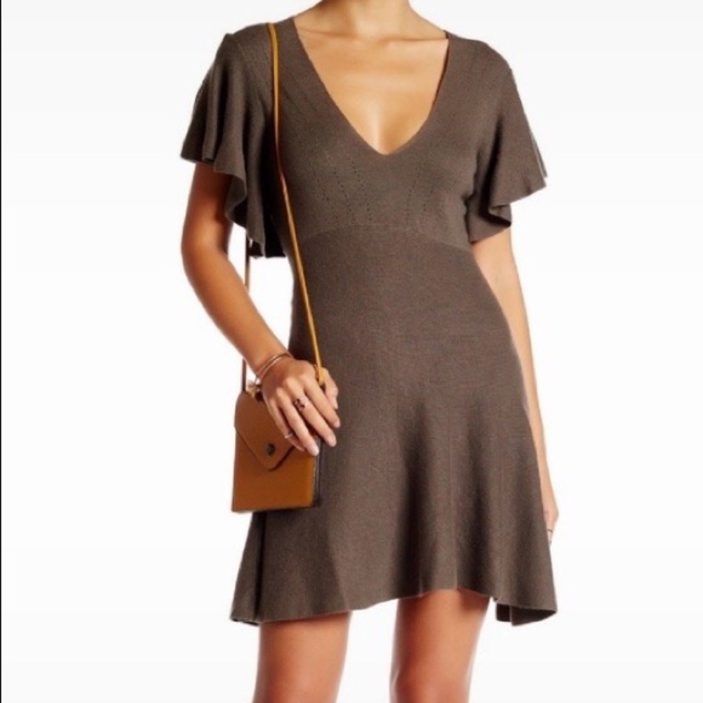 Free People knit flutter sleeve dress